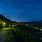 Tramin by night in the vineyards