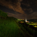 Tramin by night in the vineyards